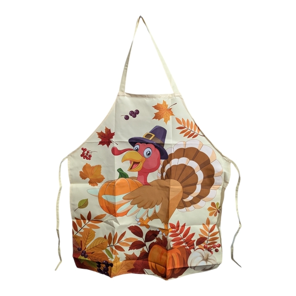 Adult one size Festive Turkey Apron fall autumn thanksgiving a-007